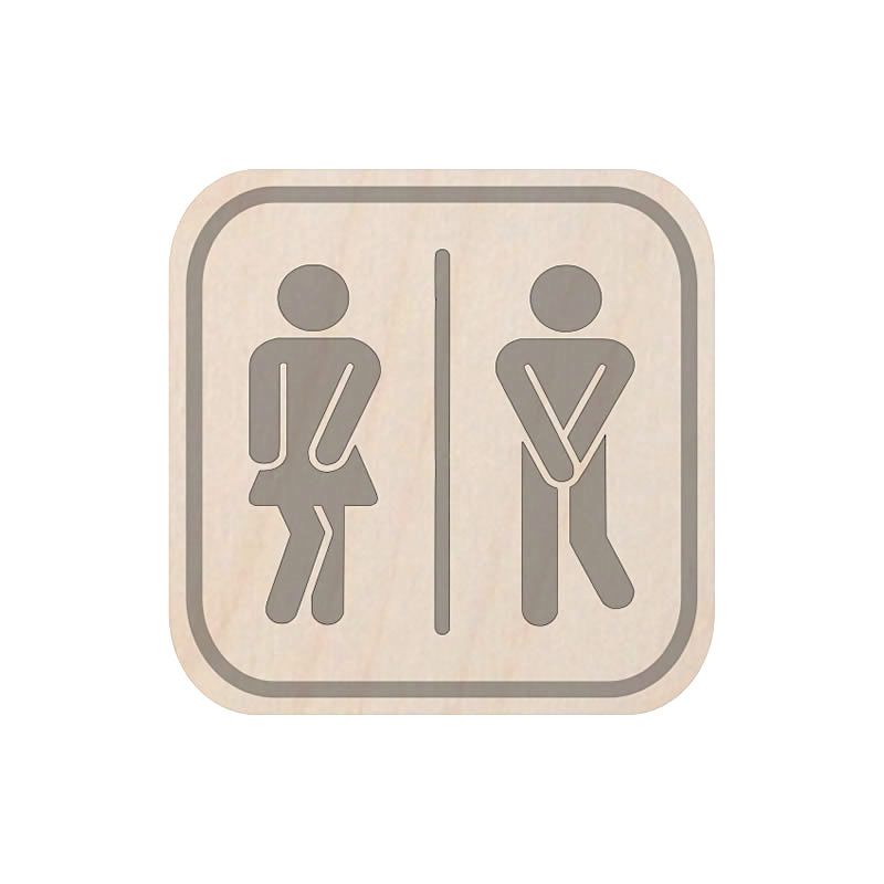 Dřevěná tabulka - WC