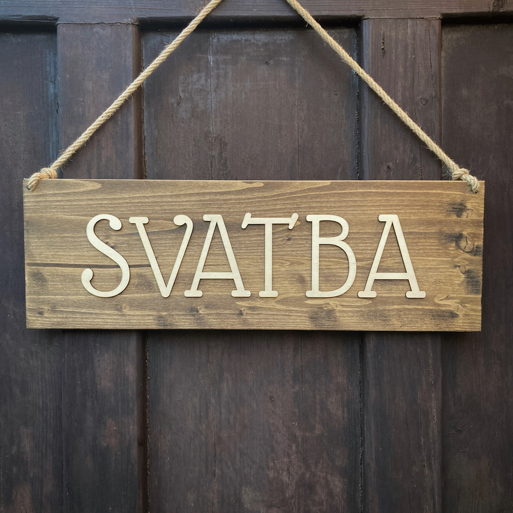 Dřevěná cedule - SVATBA