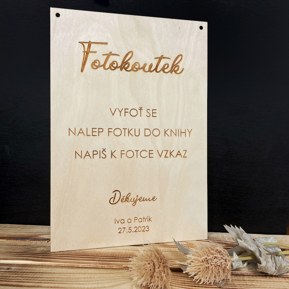 Svatební cedule - FOTOKOUTEK