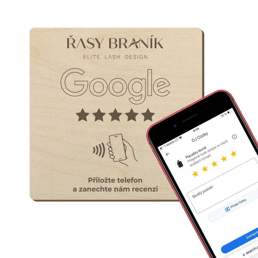 NFC destička s vlastním logem pro Google recenze