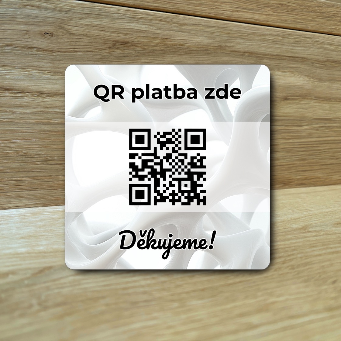 Destička s QR kódem pro přijímání plateb