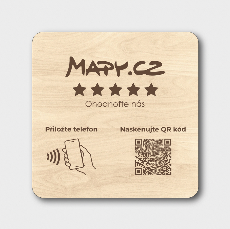 NFC + QR destička pro Mapy.cz recenze