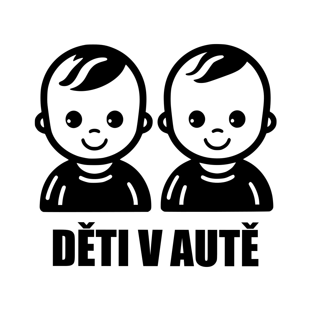 Samolepka na auto - Děti v autě