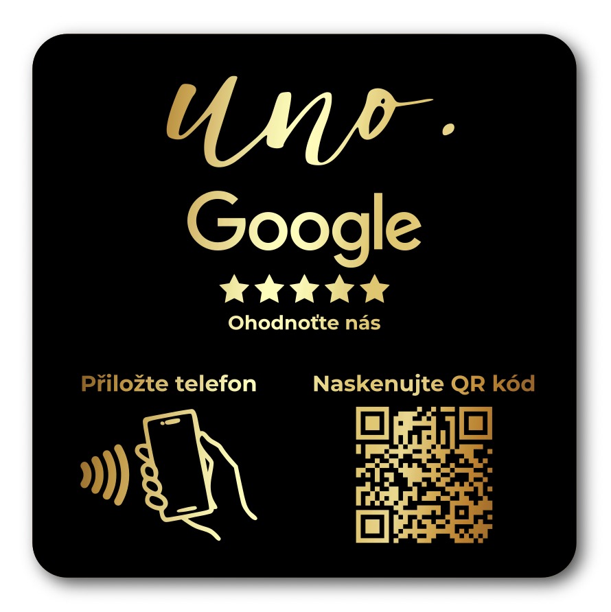 NFC + QR destička s vlastním logem pro Google recenze