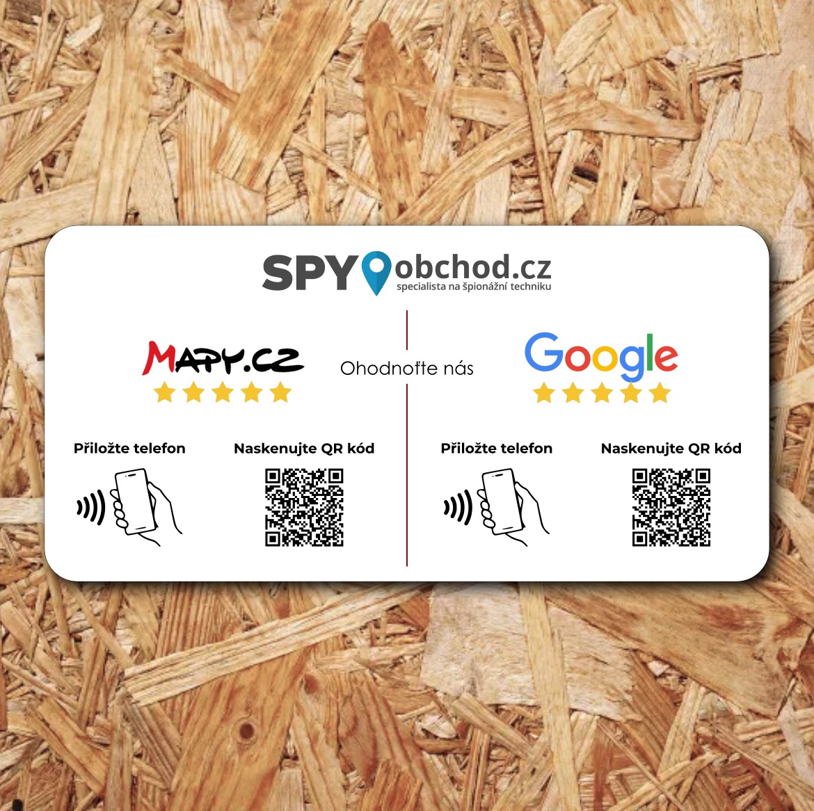 NFC recenze pro Mapy.cz a Google s vlastním logem