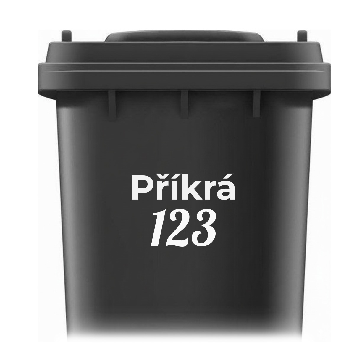 Samolepka na popelnici - Ulice a číslo
