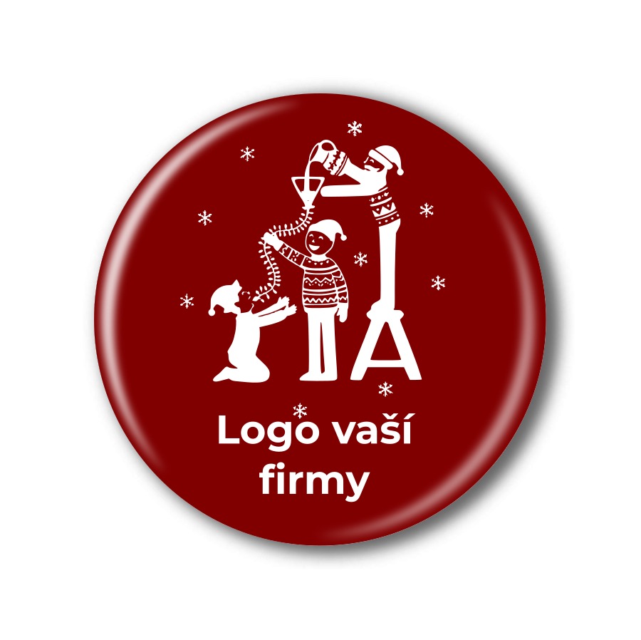 Placka na firemní večírek s vlastním logem