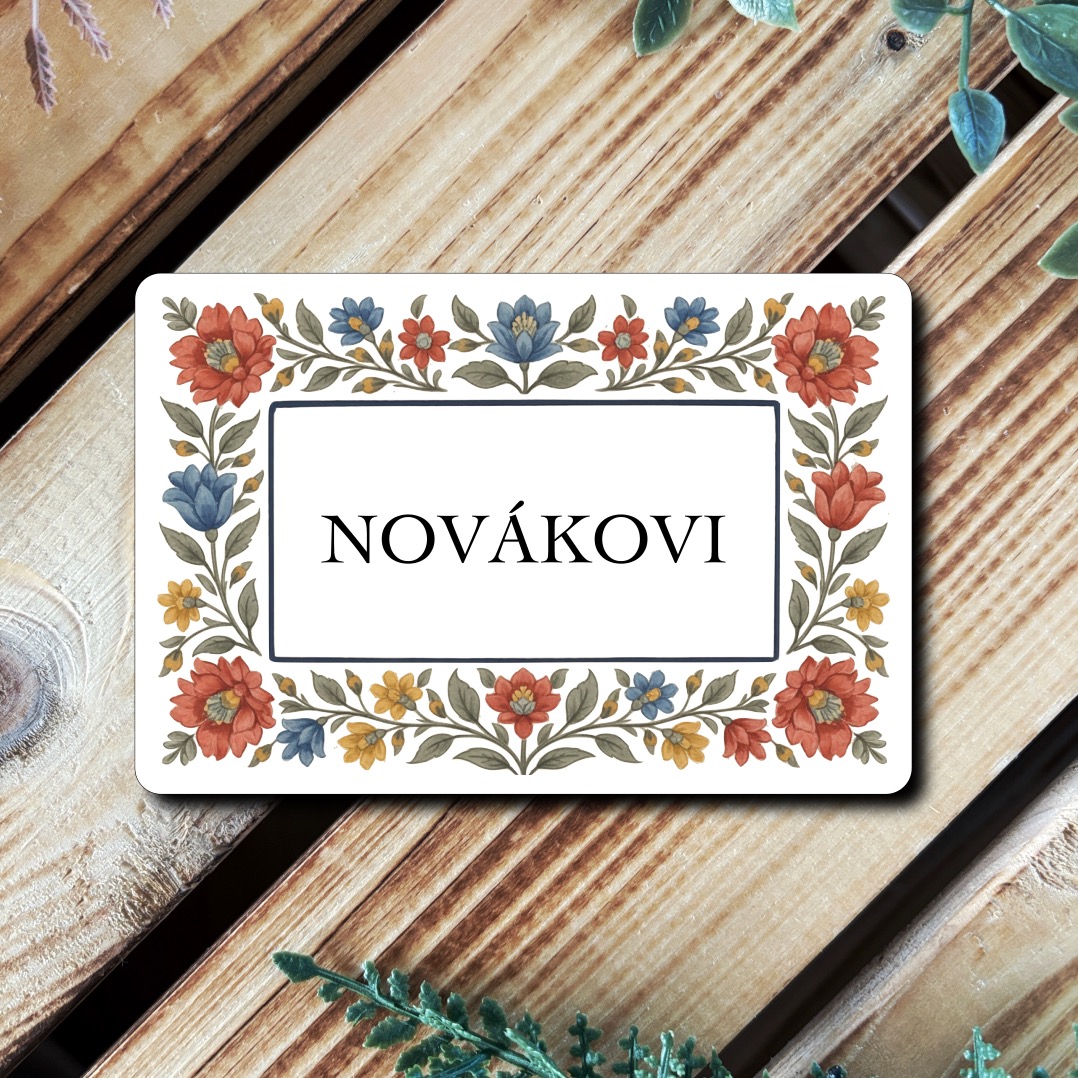 Folklórní jmenovka na dveře