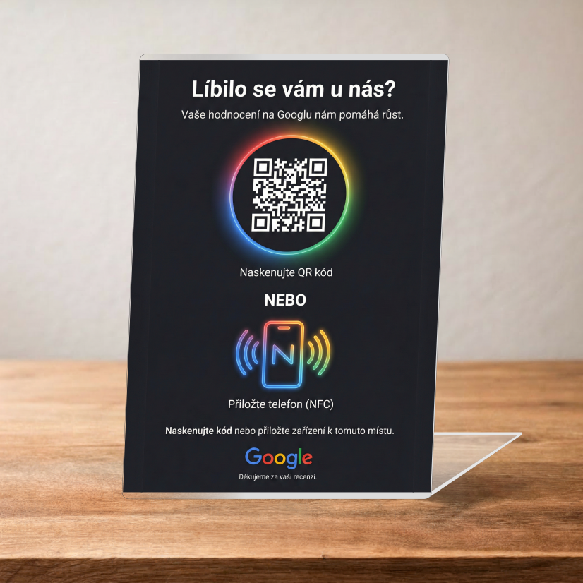 Stojan pro získávání Google recenzí