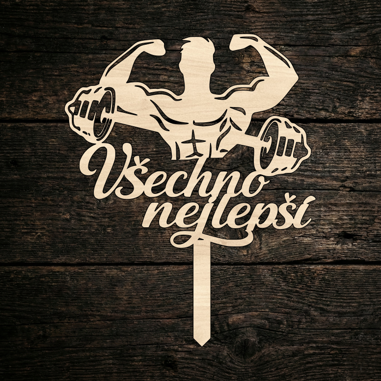 Zápich do dortu - Kulturista / Fitness