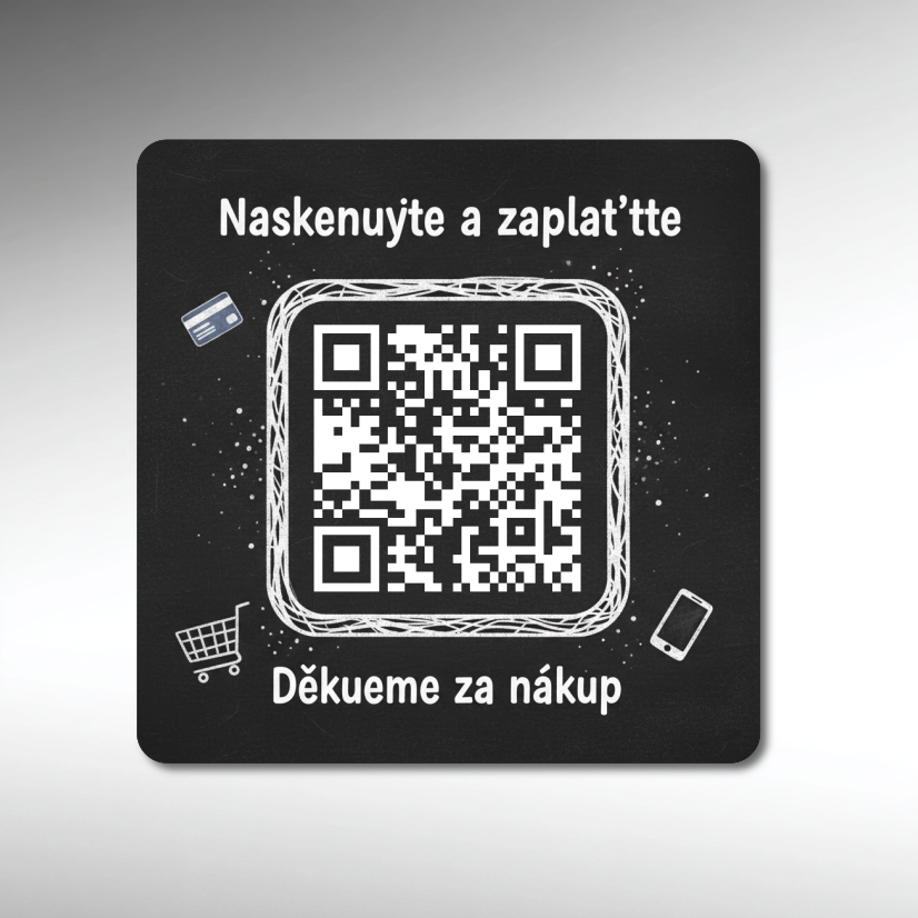 Destička s vaším QR kódem pro přijímání plateb