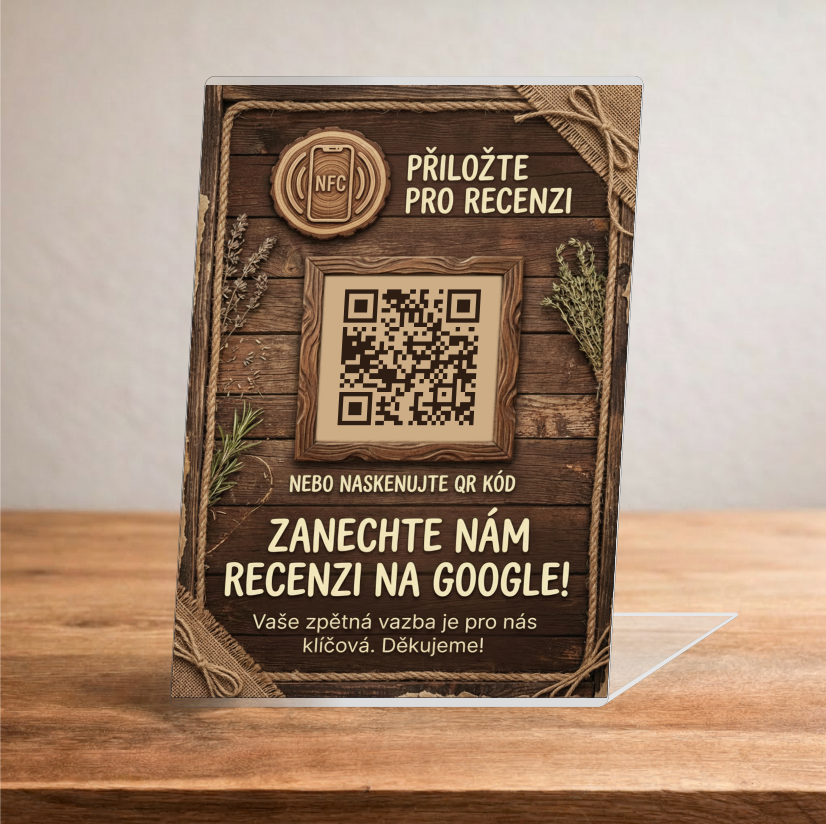 Stojan pro získávání Google recenzí