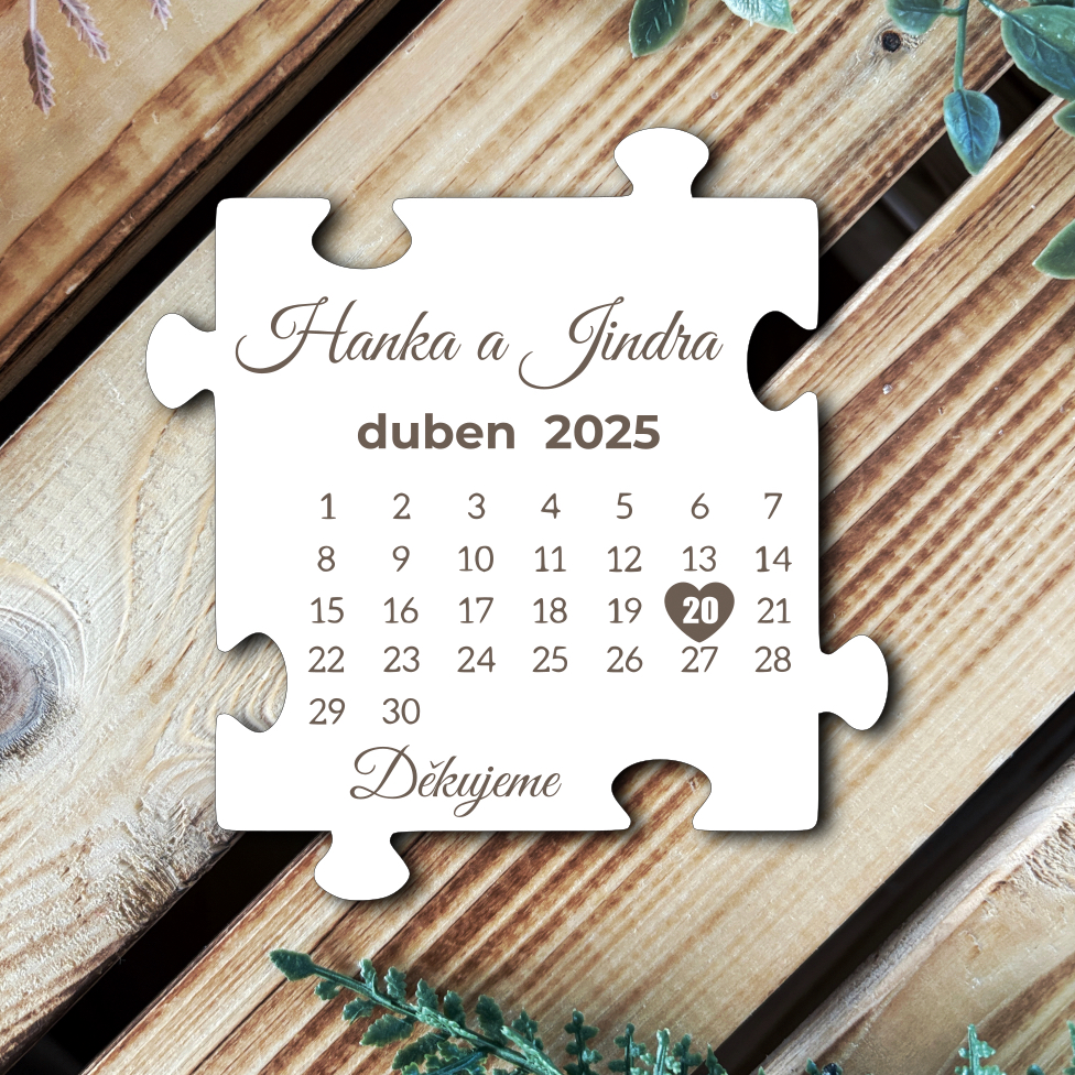 Svatební magnetky - Puzzle