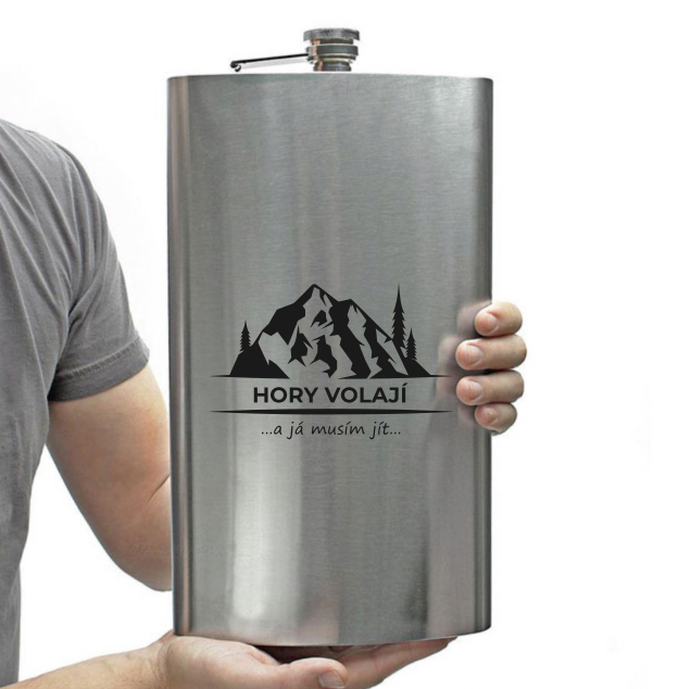 Obří placatka s brašnou 1,9 l - Hory volají