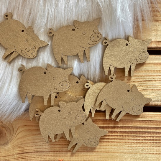 Dřevěné zlaté prasátko