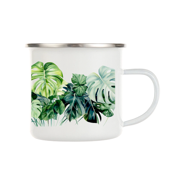 Smaltovaný hrnek (plecháček) Monstera