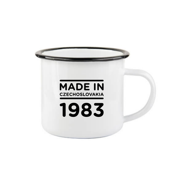 Smaltovaný hrnek (plecháček) Made in Czechoslovakia