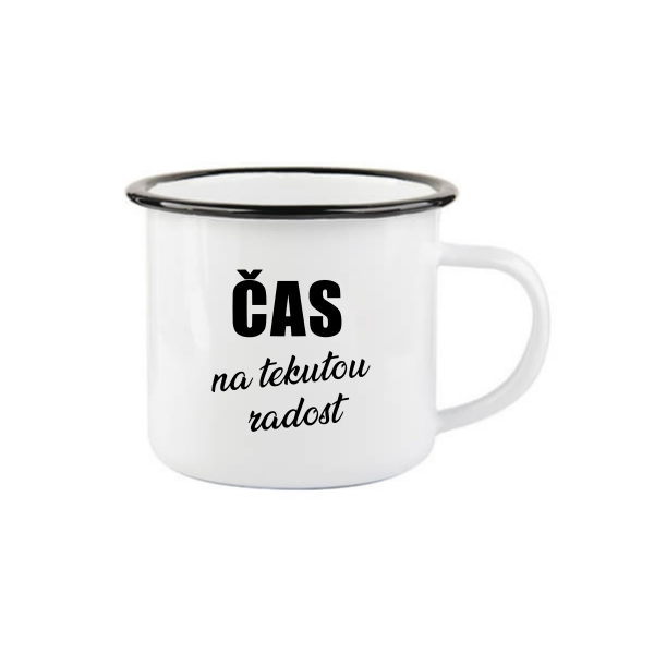 Smaltovaný hrnek (plecháček) Tekutá radost