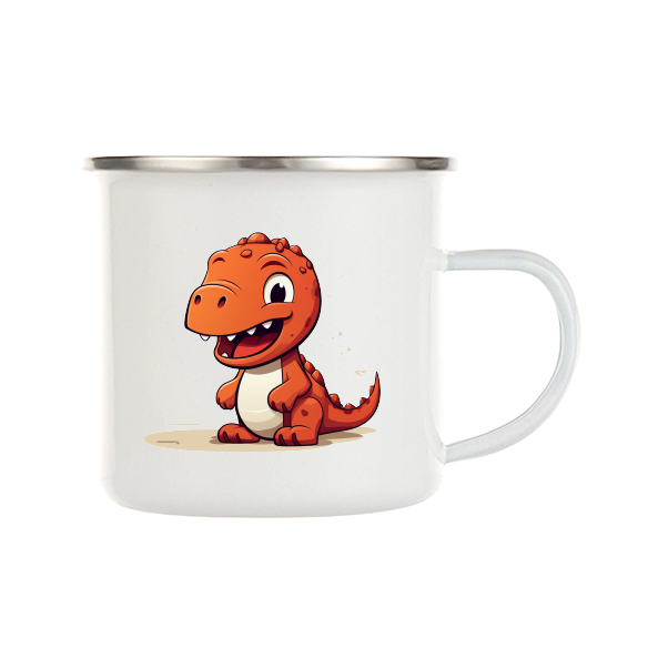 Smaltovaný hrnek (plecháček) Dinosaurus