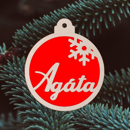 Barevná vánoční ozdoba se jménem
