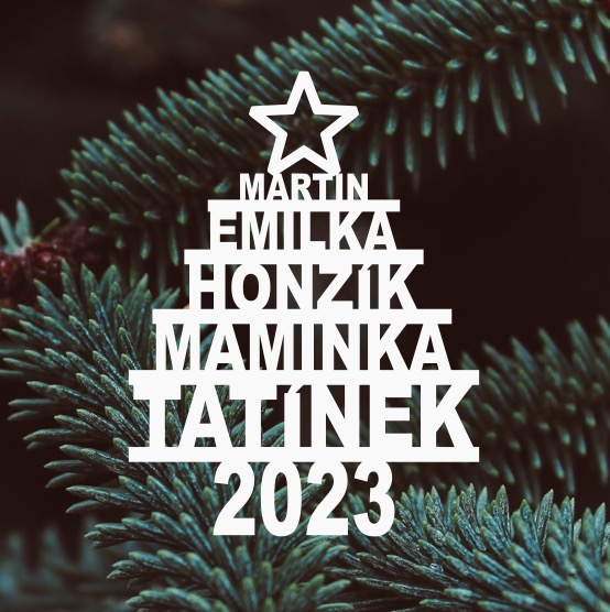 Vánoční rodinná ozdoba se jmény