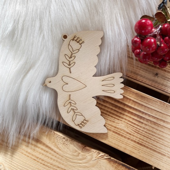 Dřevěná vánoční ozdoba k dokreslení
