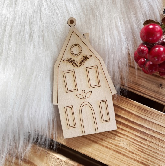Dřevěná vánoční ozdoba k dokreslení