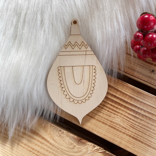 Dřevěná vánoční ozdoba k dokreslení