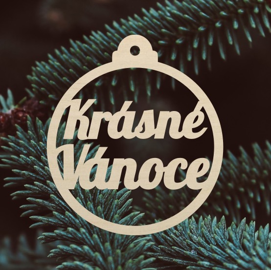 Dřevěná ozdoba - Krásné Vánoce