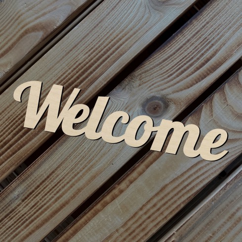 Dřevěný nápis - Welcome