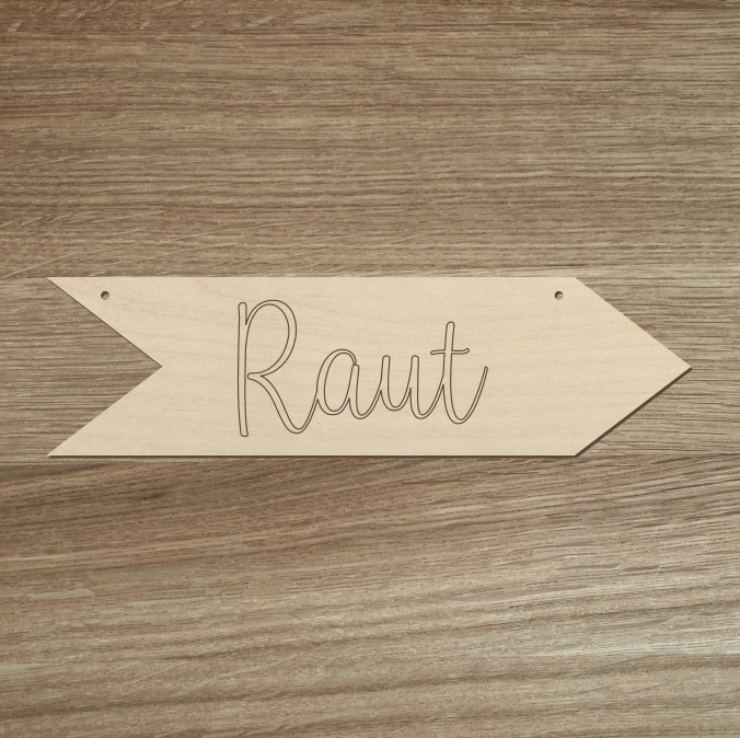 Dřevěná směrovka k Rautu