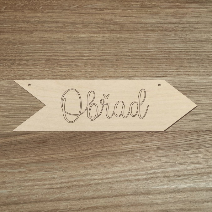 Dřevěná směrovka Obřad