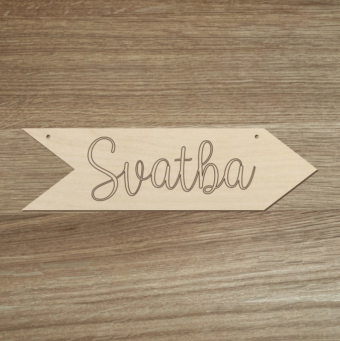 Dřevěná směrovka Svatba