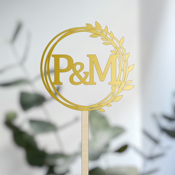 Svatební zápich s iniciály