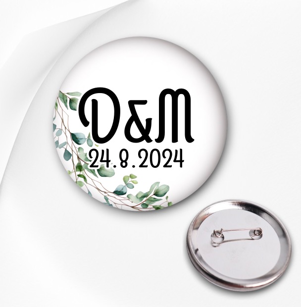 Svatební placka s iniciály