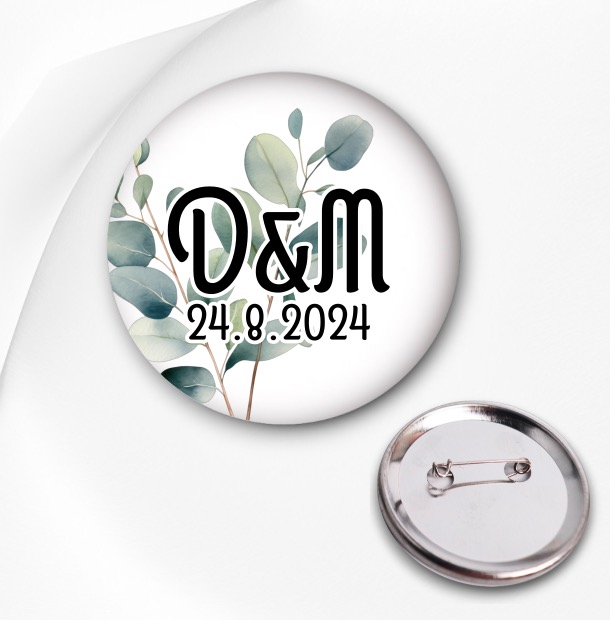 Svatební placka s iniciály