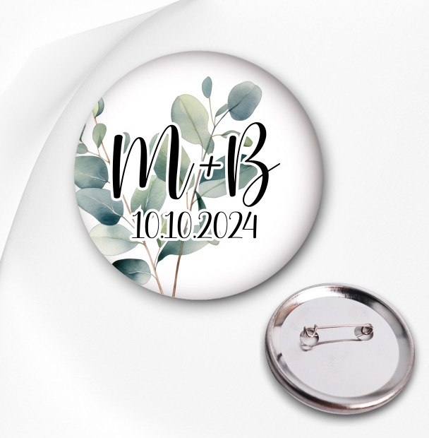 Svatební placka s iniciály