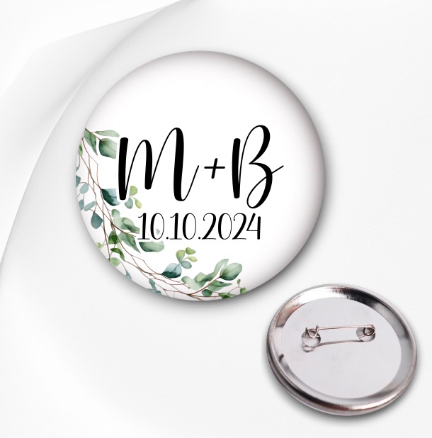 Svatební placka s iniciály
