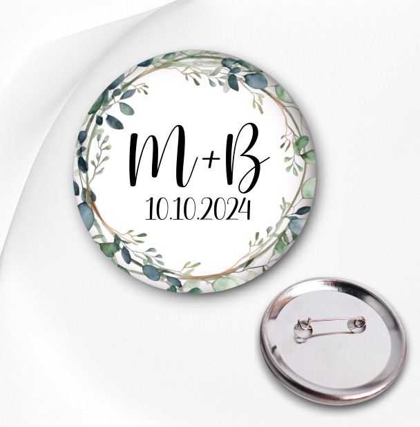 Svatební placka s iniciály