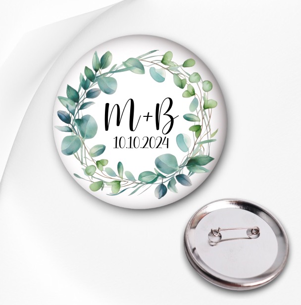 Svatební placka s iniciály