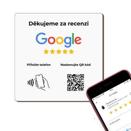 NFC + QR destička pro Google recenze