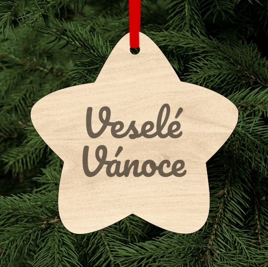 Dřevěná vánoční ozdoba - Veselé Vánoce