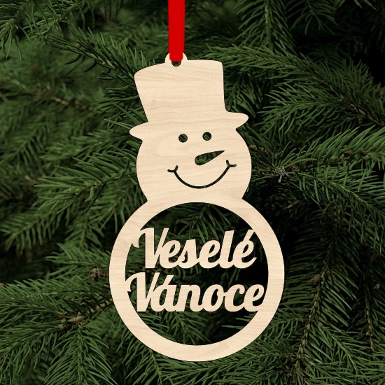 Dřevěná vánoční ozdoba - Veselé Vánoce