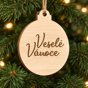 Dřevěná vánoční ozdoba – Veselé Vánoce
