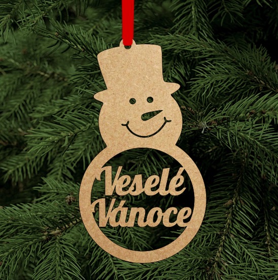 Dřevěná vánoční ozdoba - Veselé Vánoce