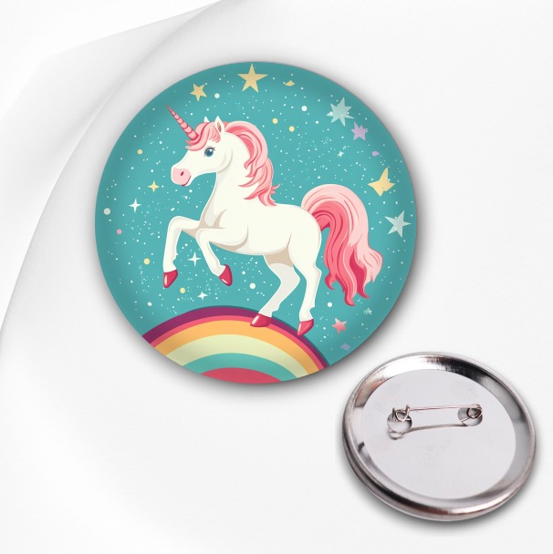 Připínací placka - Jednorožec
