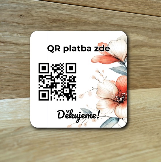 Destička s QR kódem pro přijímání plateb