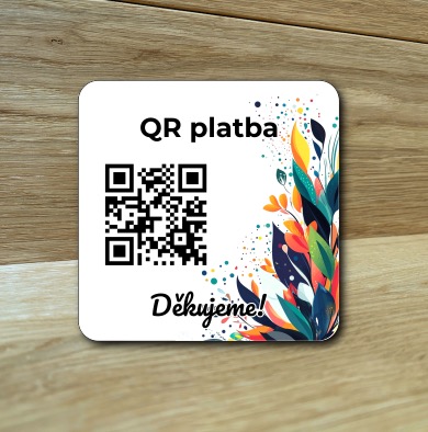 Destička s QR kódem pro přijímání plateb