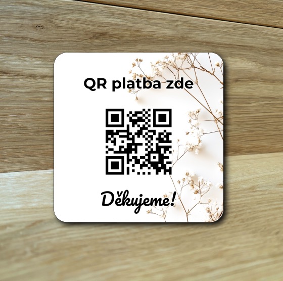 Destička s QR kódem pro přijímání plateb