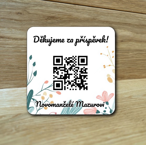Destička s QR kódem pro přijímání plateb